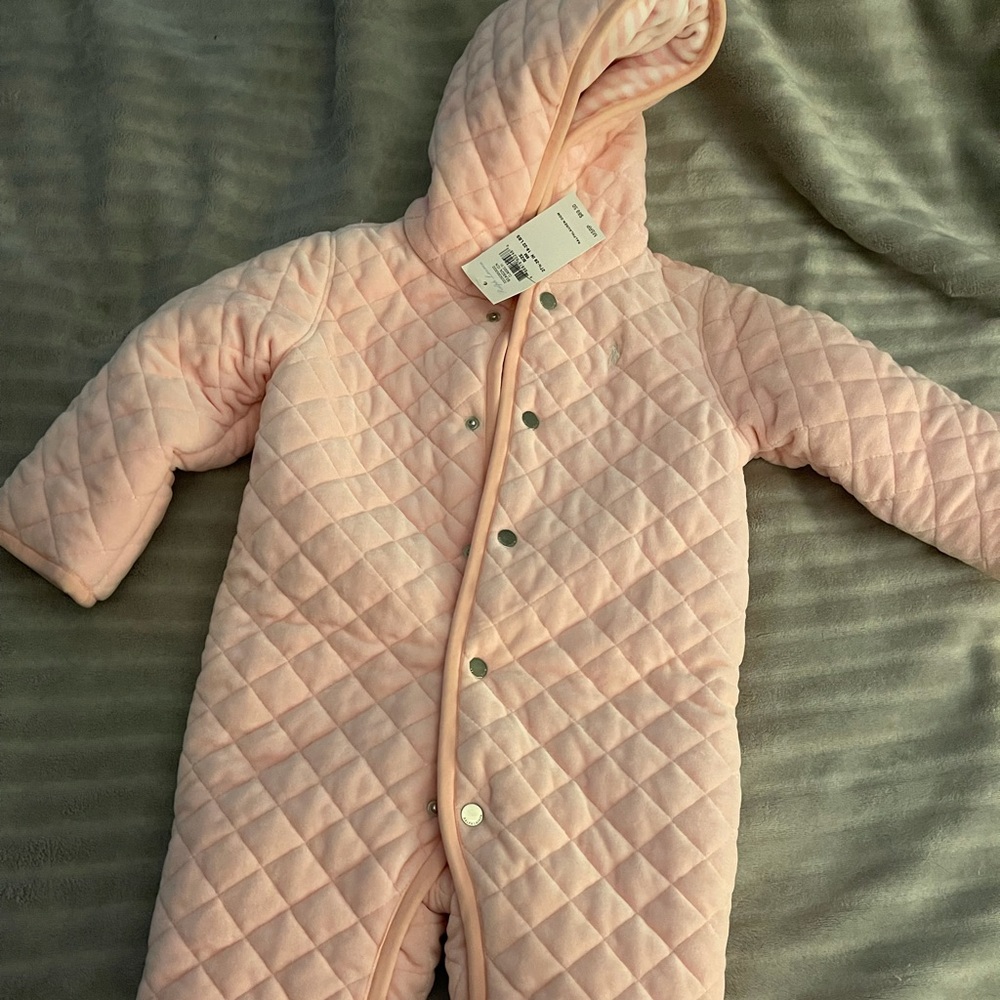 Baby girl Ralph Lauren snowsuit brand new with tags. 9mo!!